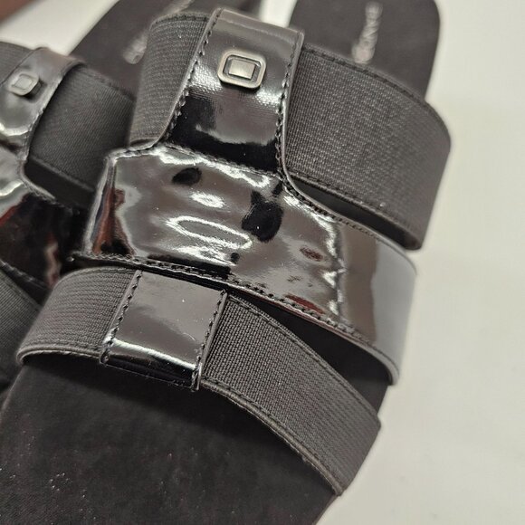 Bandolino B-Flexible Women's Black Wedge Sandals Size 9.5M Synthetic Upper & Sol - Picture 7 of 10